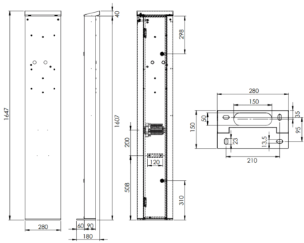 Stand with base plate for one charger ABL eMH1 - B Electric OÜ