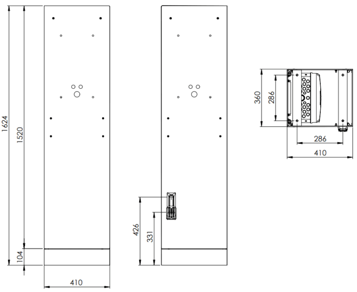 Stand with base plate for two charging stations ABL eMH3 - B Electric OÜ